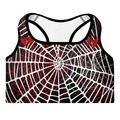 Selling with online payment: Womens Spider Web Cosplay Yoga Sports Bra with Fiery Red Bows