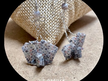 Vente au détail: Boucles d’oreilles origami paons