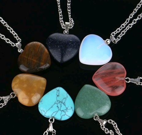 30 Piece Irregular and Heart Shape Natural Stone Necklaces 