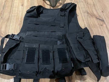 Selling: Black molle plate carrier and gree mesh mask w/ valken goggles 