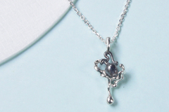  : 925silver aquarius zodiac sign pendant(Silver chain included)