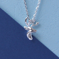  : tiny silver deer head  pendant(Silver chain included)