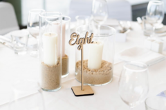 Selling: Glass vases with sand and candles 