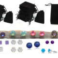 Bulk Lots: 100 Pair Swarovski Stud Earrings in Each Pair In Black Pouch