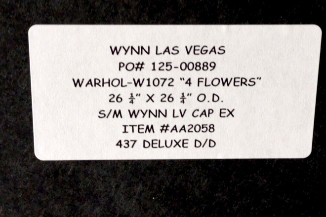 Andy Warhol Poppies 26x26 From the Wynn Las Vegas