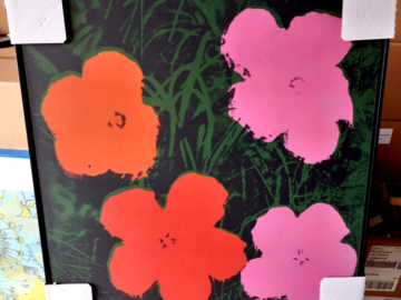 Bulk Lots: Andy Warhol Poppies Print Pink & Red 26x26 NEW Case of (8)