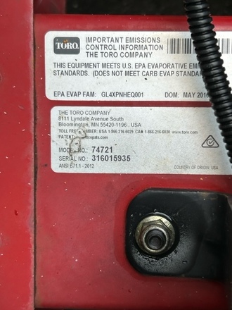 Toro model 74721 sales