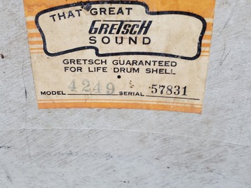 Selling with online payment: Gretch 20" bass drum circa 1966