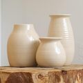 Buy Now: Fortivo Set of 3 Rustic White Beige Vases -Pallet Deal