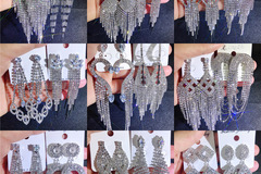 Comprar ahora: Fashion rhinestone long tassel earrings - 100pcs
