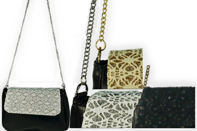 Glitter & Lace Leatherette Shoulder Bag Assortment