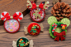 Buy Now: 100pcs Christmas Mickey Candy Decoration Hair Clips