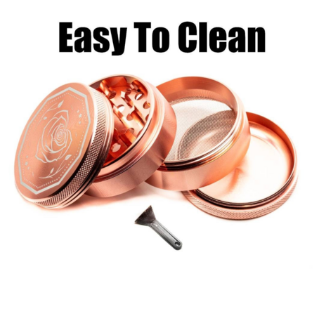 Baked CBD Grinder - Pink Rose - 4 piece spice grinders x 100 Unit