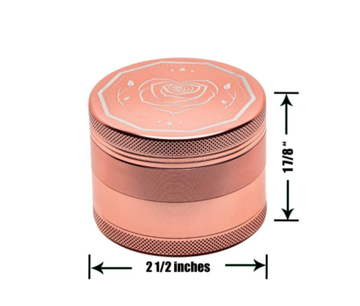Baked CBD Grinder - Pink Rose - 4 piece spice grinders x 100 Unit