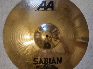 Selling with online payment: Sabian AA 18" Medium-Thin Crash Cymbal