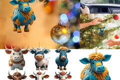 Buy Now: 60 Pcs Cute Cartoon Bull Acrylic Christmas Ornaments 