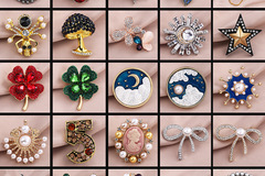 Buy Now: 50 Pcs Exquisite Rhinestone Brooches Jewelry Accesssories