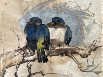 Sell Artworks: BLUE BIRDS ON BRANCH