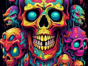 Selling: Psychedelic skull