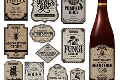 Comprar ahora: Halloween Party Decoration Wine Bottle Sticker Labels - 35 Pack