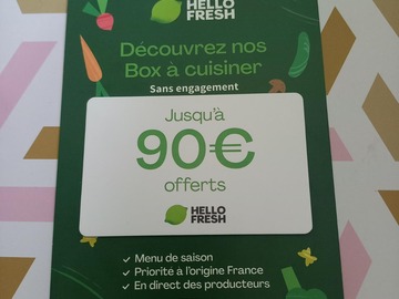 Vente: Carte cadeau HelloFresh (90€)