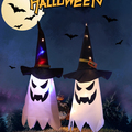 Buy Now: Halloween Hanging LED Glowing Ghost Witch Hat Decoration - 30pcs
