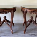 Individual Seller: Victorian Style - End Tables & Coffee Table with Glass Tops