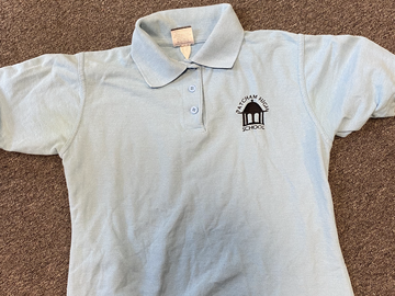 Selling With Online Payment: Patcham High Unisex Polo Shirt Light Blue Age 11-13