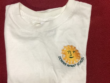 Selling With Online Payment: Downs Infant White Tshirt size M