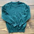 Selling With Online Payment: Unisex Green Cotton Knit V-neck Jumper 7-8yrs