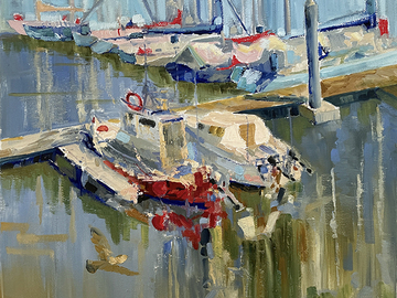 Sell Artworks: Boats at a marina