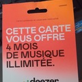 Vente: Carte Deezer 4 mois (72€)