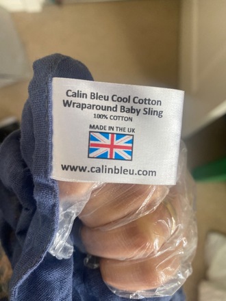 Calin Bleu Mystic Blue Gauze Baby Wraparound Sling pa rent
