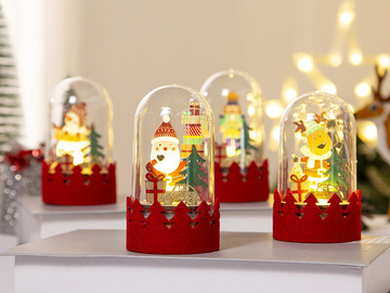 Buy Now: 30 Pcs Christmas LED Luminous Santa Claus Elk Wooden Ornament