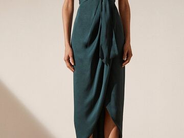 Selling: Shona Joy Luxe Tie-Front Cocktail Dress - Emerald Green - Size 6 