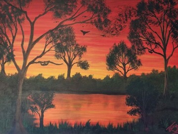 Sell Artworks: Bats on the Lake