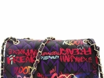 Buy Now: Graffiti Effect Medium 2 Way Quilted Shoulder Bag
