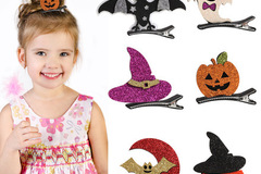 Buy Now: 100 Pcs Halloween Kids Girl Ghost Pumpkin Hair Clips Accessories