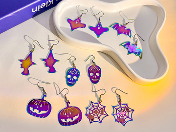 Comprar ahora: 60 pairs of trendy and cool Halloween earrings with colorful grad