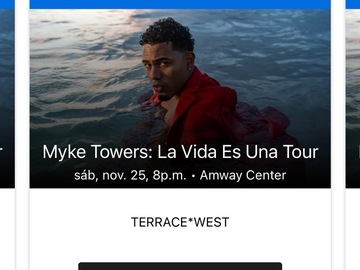 Event Tickets for Sale: Myke towers (La vida es una tour)