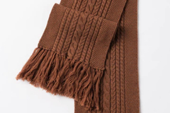Selling: Sylvester brown wool cable knit scarf NEW