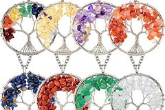 Comprar ahora: 40XPcs Natural Stone Crystal Tree Of Life Pendant Necklace