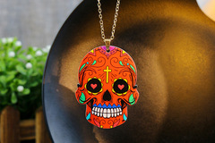 Comprar ahora: 60 Pcs Vintage Acrylic Skull Hip Hop Pendant Necklace