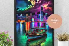  : The Hong Kong themed collection - neon themed city - A3