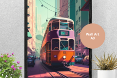  : The Hong Kong themed collection - the traditional tram - A3