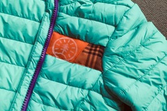 Winter sports: Jade green teen-sized micro puffer jacket