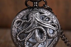 Buy Now: 30 Pcs Retro Black Bronze Octopus Style Quartz Pocket Watch 