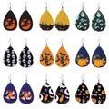 Buy Now: 120 Pairs Halloween Funny Skull Pattern Leather Earrings
