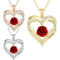 Buy Now: 80 Pcs Exquisite Heart Rose Shape '' I Love You"Pendant Necklace