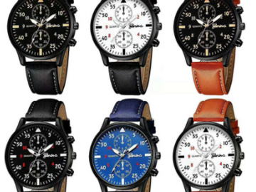 Comprar ahora: 40 Pcs Fashion Geneva Men's Leather Quartz Watches